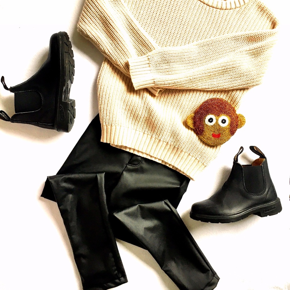 Mini me! NWOT faux leather skinny leggings